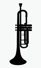 vector silhouette of trumpet