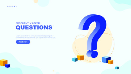 Trendy flat illustration. Frequently asked questions page concept. FAQ. Question mark. Template for your design works. Vector graphics.