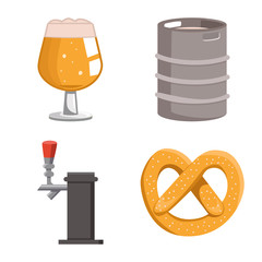 Isolated object of beer and bar symbol. Collection of beer and pub vector icon for stock.