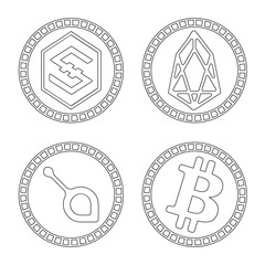 Isolated object of crypto and internet logo. Set of crypto and finance vector icon for stock.