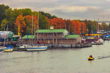 Marina in Malaya Nevka, Saint-Petersburg, Russia