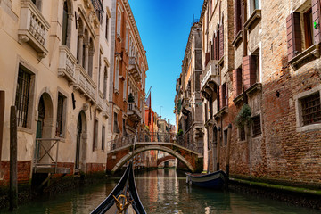 Venice canal on a gondola