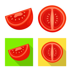 Vector illustration of vegetable and delicious logo. Set of vegetable and natural stock symbol for web.