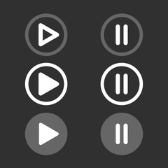 buttons play stop icons for web vector
