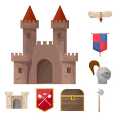 Vector design of medieval and history sign. Collection of medieval and tournament vector icon for stock.