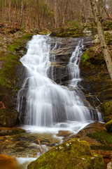 Close-up view of Lower Crabtree Falls, located in the Blue Ridge mountains of Nelson County, Virginia