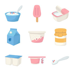 Isolated object of dairy and fresh logo. Set of dairy and food vector icon for stock.