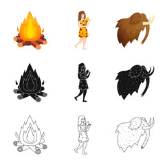 Isolated object of evolution and neolithic icon. Collection of evolution and primeval vector icon for stock.