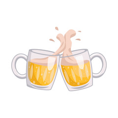 Vector illustration of beer and mug sign. Graphic of beer and glass stock vector illustration.