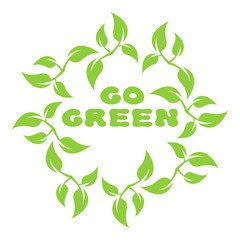 Abstract leaf frame logo. Go green.