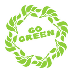 Abstract leaf frame logo. Go green.