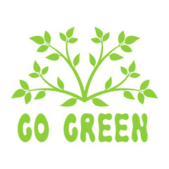Abstract leaf frame logo. Go green.