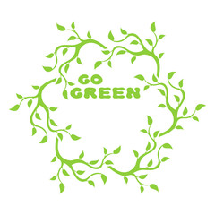 Abstract leaf frame logo. Go green.