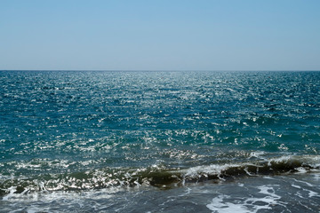 Blue sky and sea in sunlight