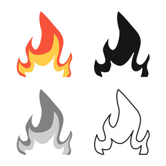 Vector design of flame and yellow icon. Set of flame and flare stock symbol for web.