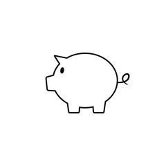 pig pink piggy bank flat icon money saving business icon money coin logo bank credit rich price dollars euro protection creditor thin line icons vector