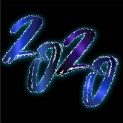 Metal  the inscription 2020 on white background. Luxury festive background. Christmas card holiday concept. Merry christmas gold luxury greeting card design. Creative vector element.