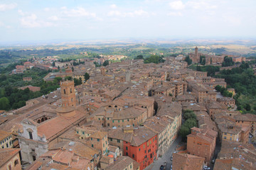 Fototapeta na wymiar The historic and medieval center of Siena, Tuscany, Italy