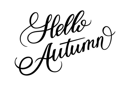 hand drawn lettering hello autumn
