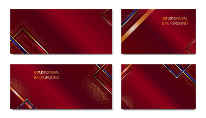 Set luxury abstract dark and golden lines template background premium vector illustration