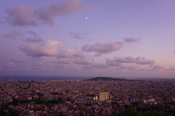 sunset over the city