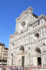 Fototapeta premium The amazing cathedral di Santa Maria del Fiore in piazza del duomo in Florence, city in central Italy and birthplace of the Renaissance, it is the capital city of the Tuscany region, Italy