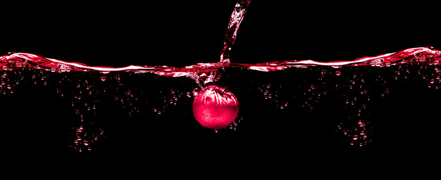 Apple In Red Water