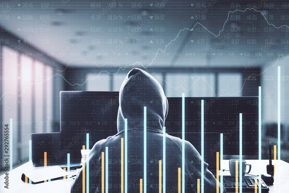 Aufkleber trade and hacking concept