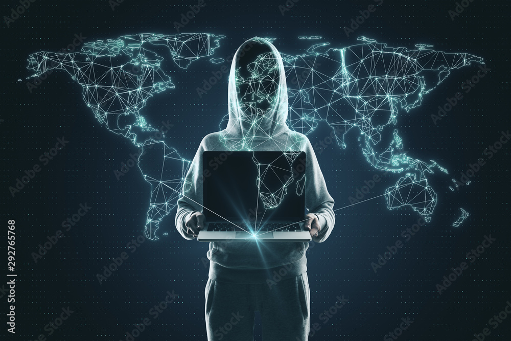Poster AI and hacking concept