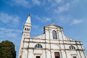 Basilica of St Euphemia pictured in the heart of the historic part of Rovinj.