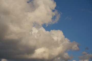 Blue sky and white clouds background. Clouds in the blue sky