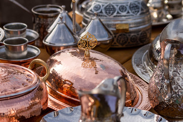 Copper food containers sold in market