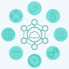 Cloud network vector icon sign symbol
