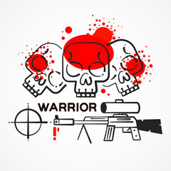 Warrior Logo On White Background. Army Vector Background. Vector Logo Template. Logotype. Conception Of History. History Icon. Spartan Warrior Vector.