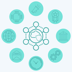 Cloud network vector icon sign symbol