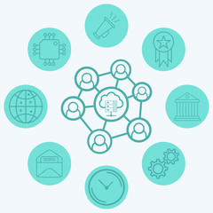 Cloud network vector icon sign symbol