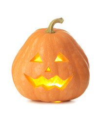 Halloween pumpkin on white background