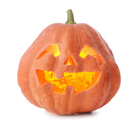 Halloween pumpkin on white background