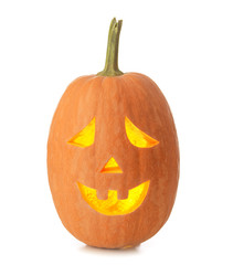 Halloween pumpkin on white background