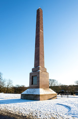 Obraz premium McGrigor Obelisk in central part of Duthie park during winter season, Aberdeen, Scotland