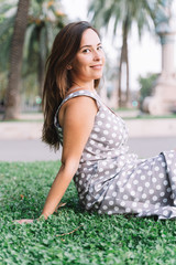 Portrait of pretty woman in the city