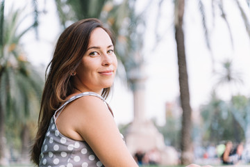 Portrait of pretty woman in the city