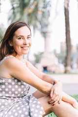 Portrait of pretty woman in the city