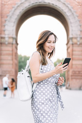 Portrait of pretty woman in the city