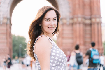 Portrait of pretty woman in the city