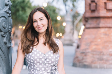 Portrait of pretty woman in the city