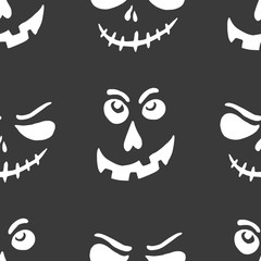 Big Halloween collection with bat, pumpkin, witch, ghost, scary faceelement for design, vector illustration