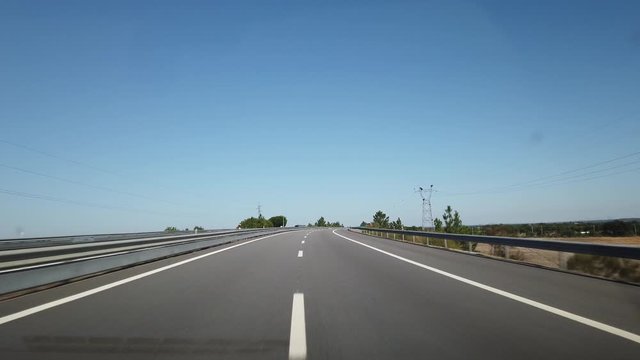 driving in a highway in Portugal
