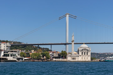 Fototapeta na wymiar 15 July Martyrs Bridge over Bosporus at city of Istanbul