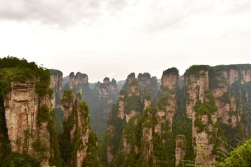 Sandstone Pillars in Yangjiajie, Zhangjiajie National Park, China